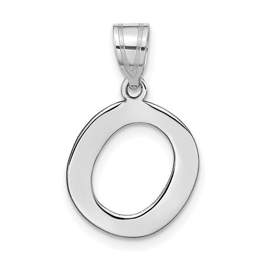 14kw Polished Bubble Letter O Initial Pendant