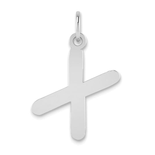 14kw Polished Bubble Letter X Initial Pendant