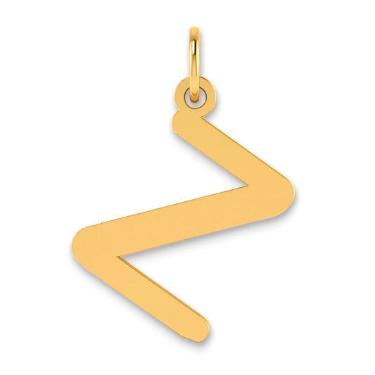 14k Polished Bubble Letter Z Initial Pendant