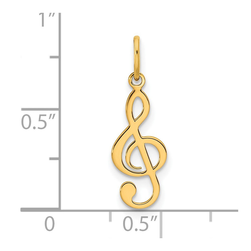 14K Polished Treble Clef Pendant