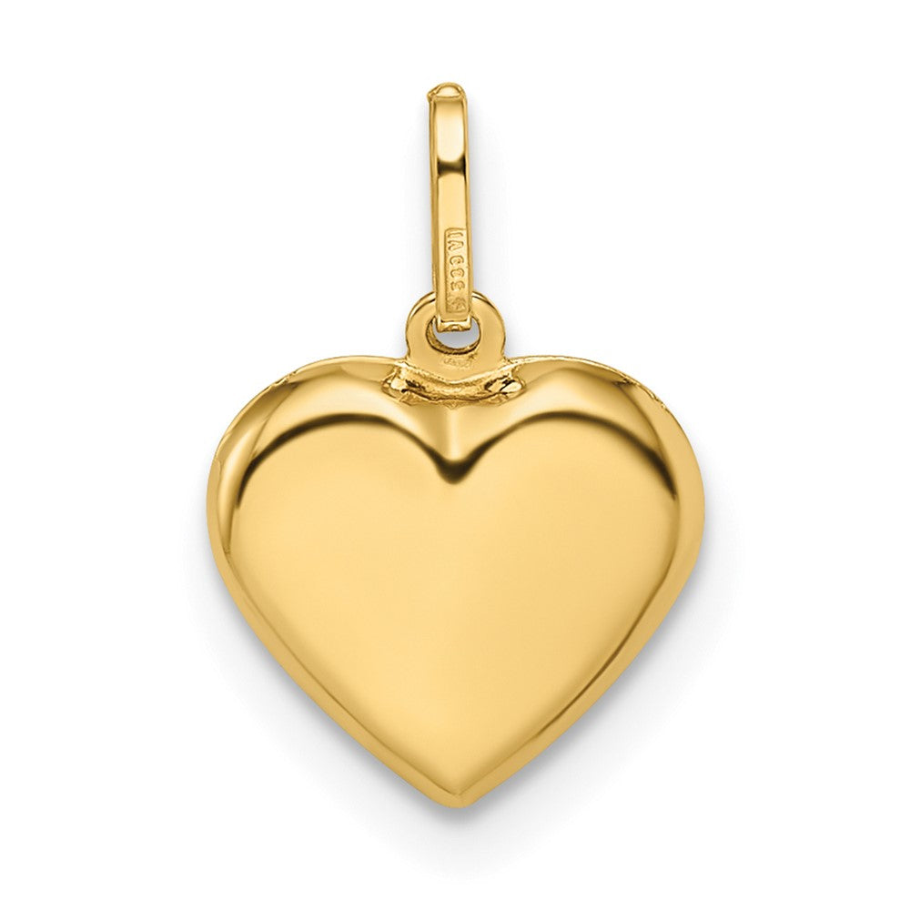 14k Polished Puffed Heart Pendant