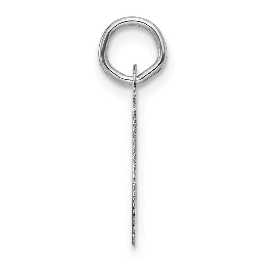 14k White Gold  Slanted Block Letter B Initial Charm