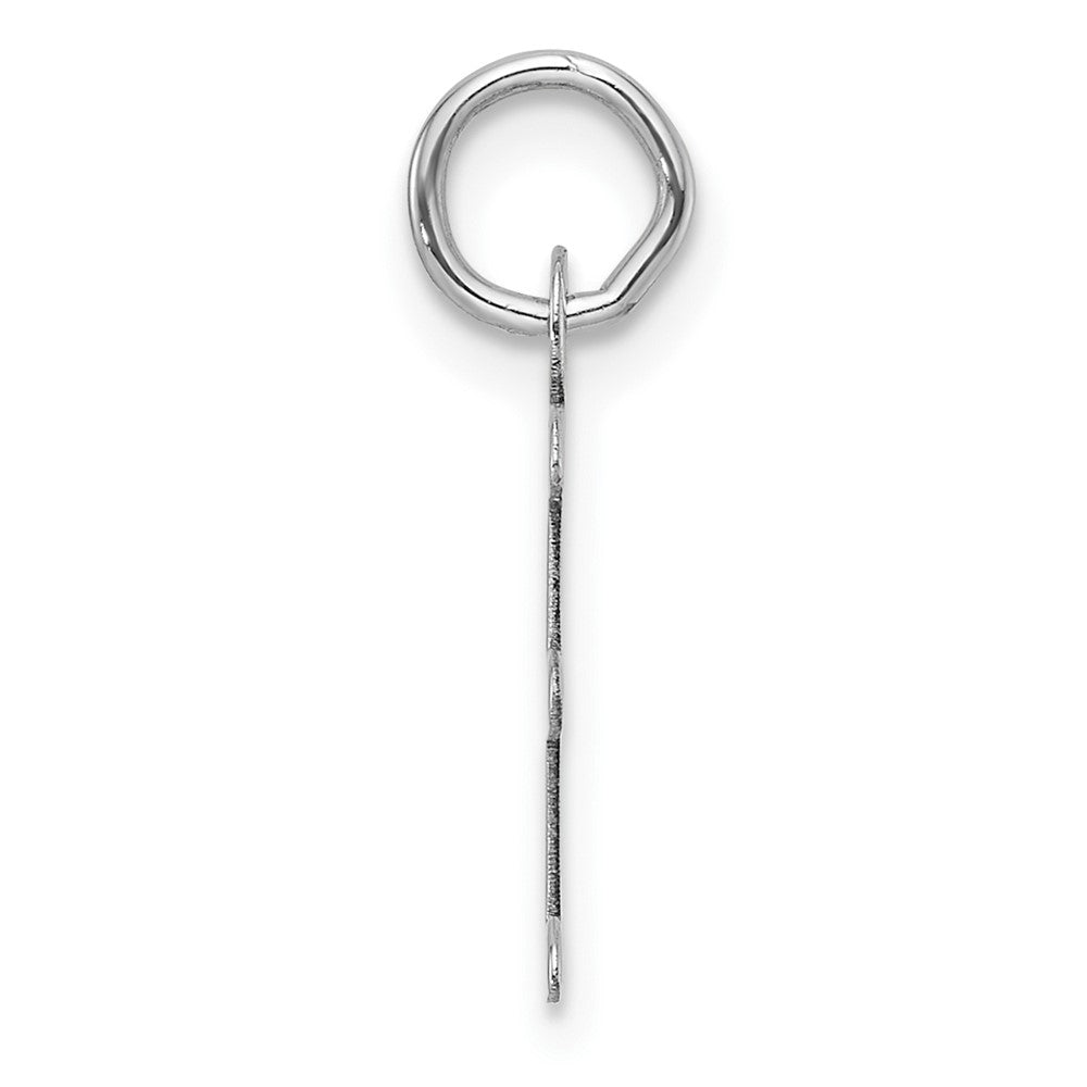 14K White Gold  Slanted Block Letter E Initial Charm