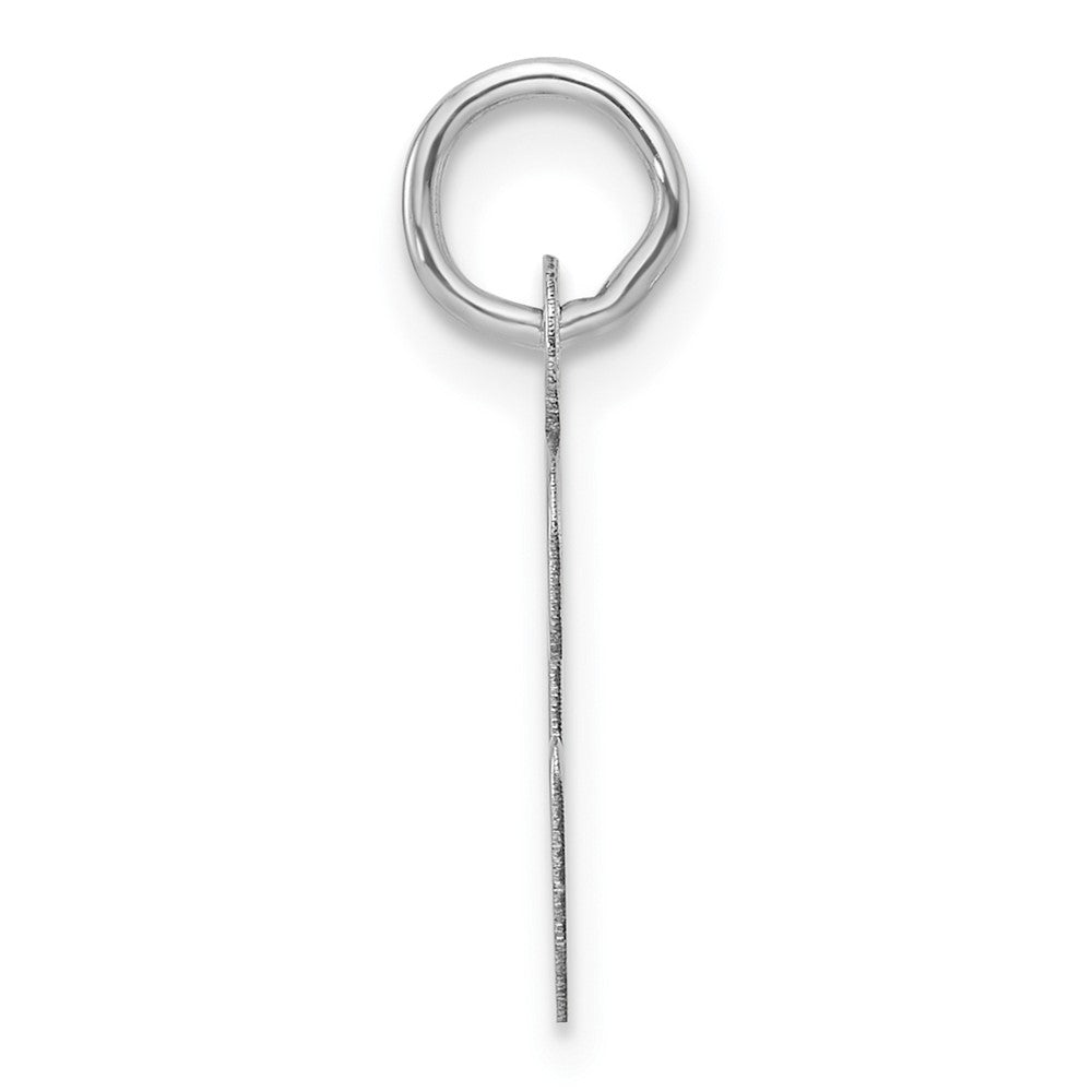 14K White Gold  Slanted Block Letter G Initial Charm