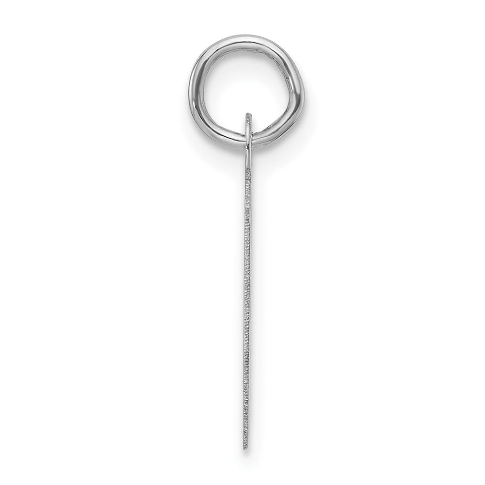 14K White Gold  Slanted Block Letter H Initial Charm