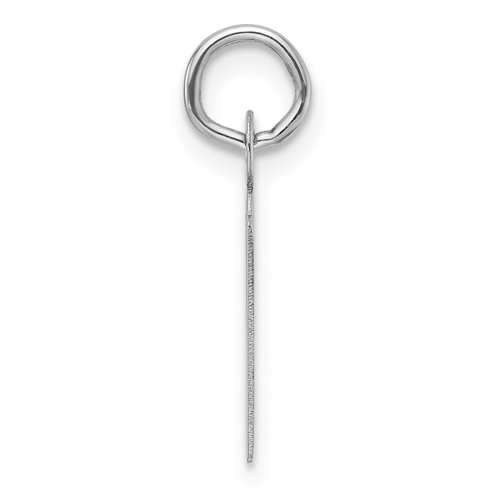 14K White Gold  Slanted Block Letter N Initial Charm