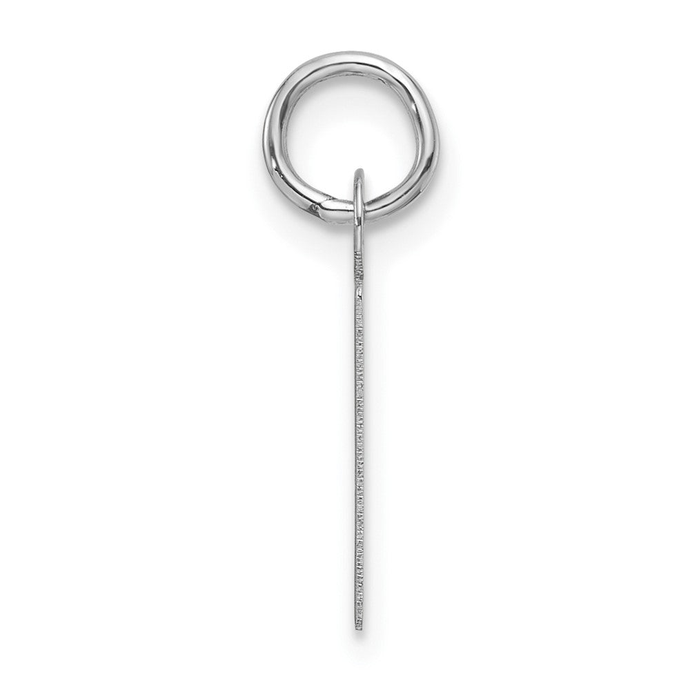 14K White Gold  Slanted Block Letter P Initial Charm