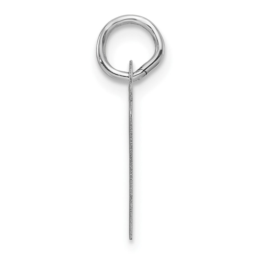 14K White Gold  Slanted Block Letter R Initial Charm