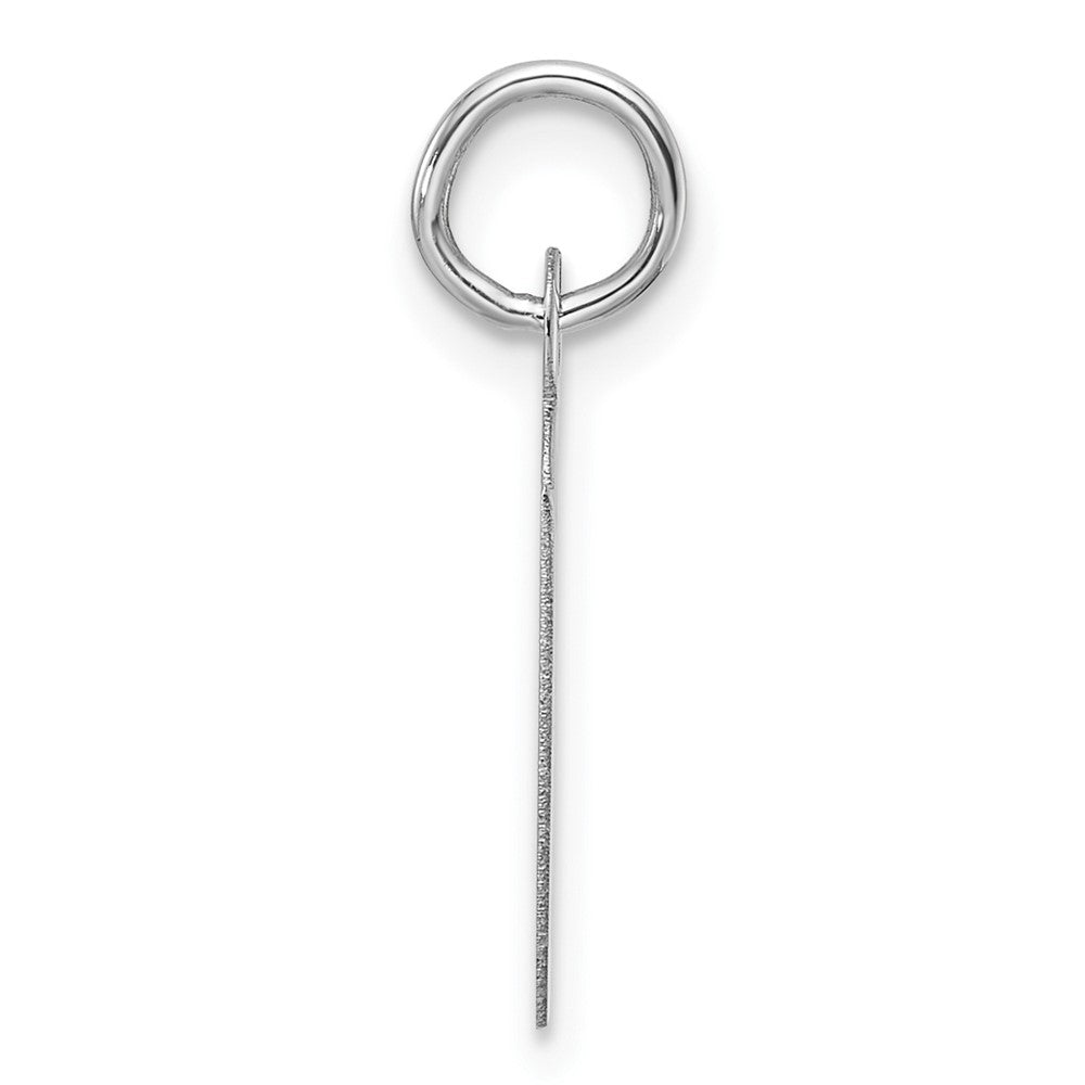 14K White Gold  Slanted Block Letter U Initial Charm