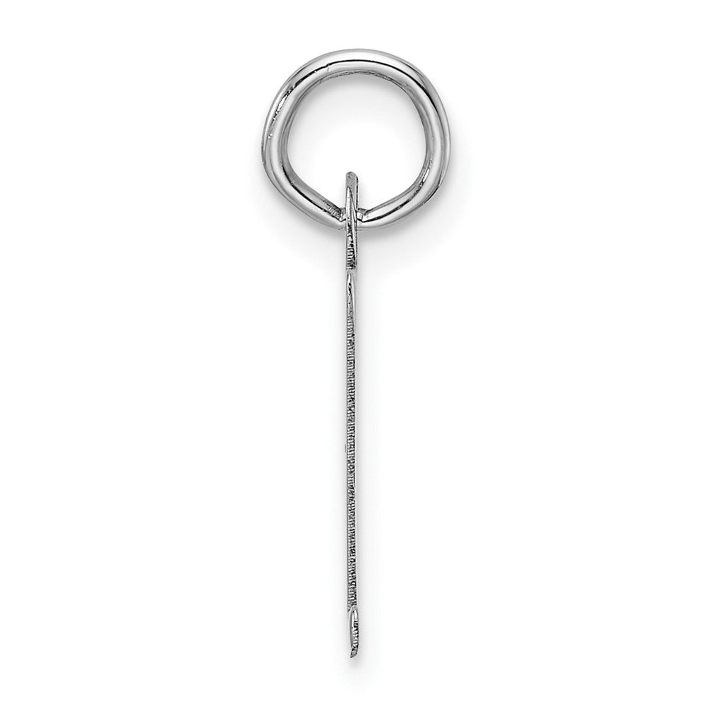 14k White Gold  Slanted Block Letter Z Initial Charm