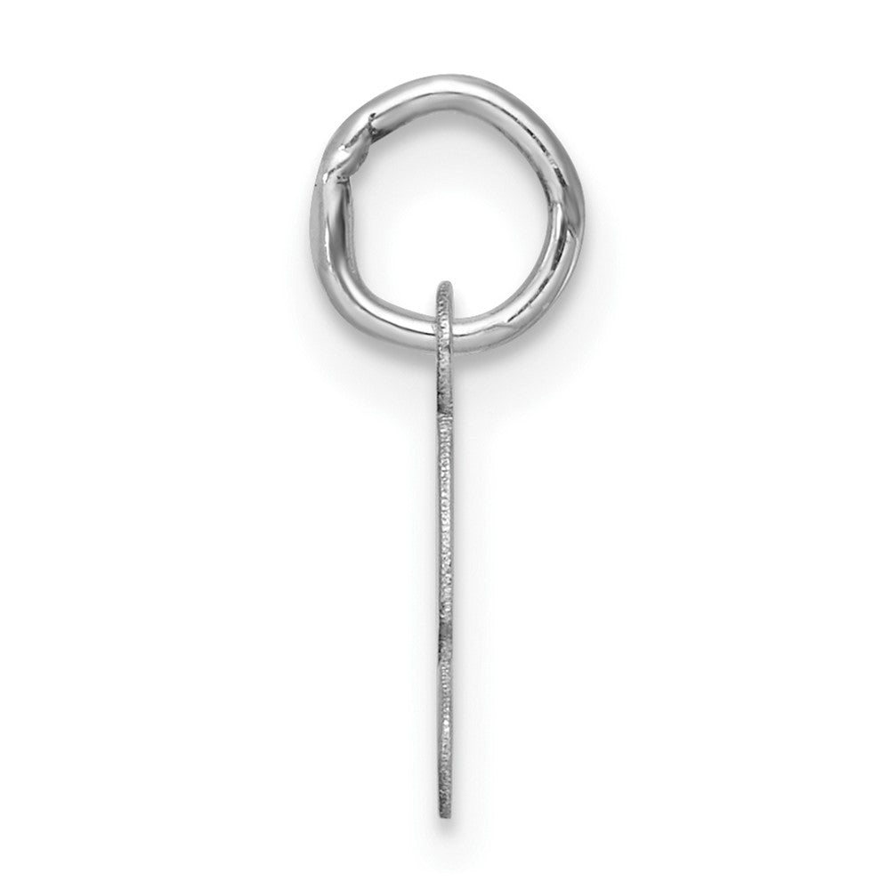 14k White Gold Small Script Letter S Initial Charm