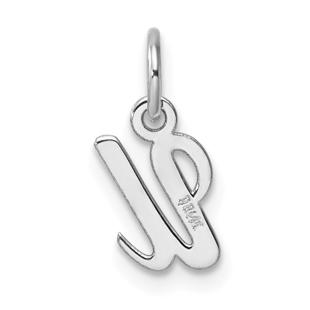 14k White Gold Small Script Letter U Initial Charm