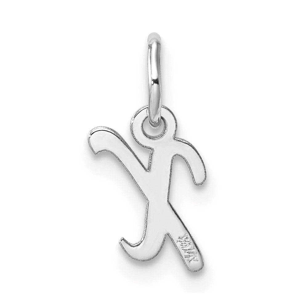 14k White Gold Small Script Letter X Initial Charm