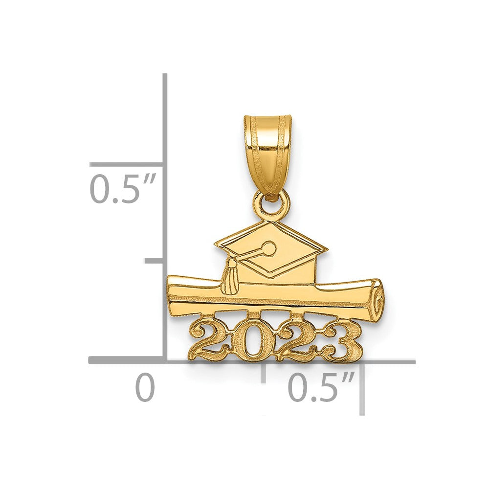 14K 2023 Graduation Cap and Diploma Charm