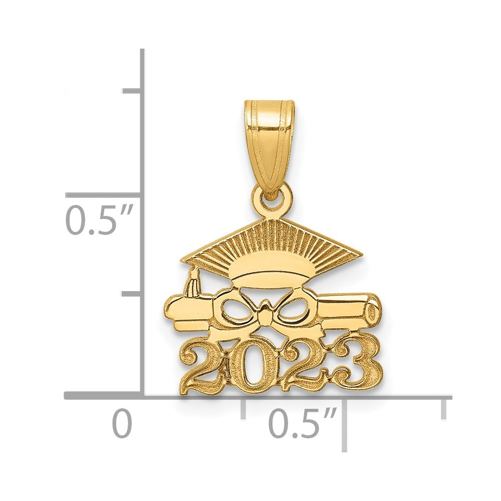 14K Graduation Cap and Diploma 2023 Charm