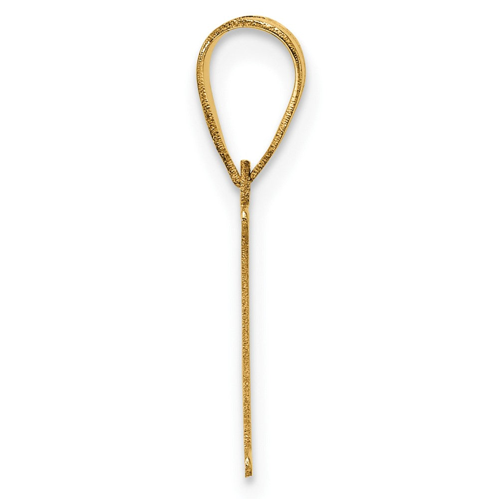 14k Polished Etched Letter E Initial Pendant