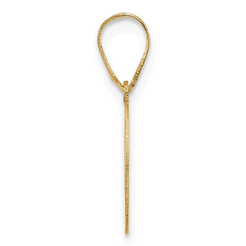 14k Polished Etched Letter O Initial Pendant