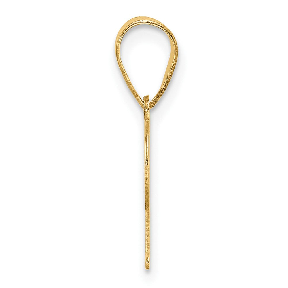 14k Polished Etched Letter P Initial Pendant