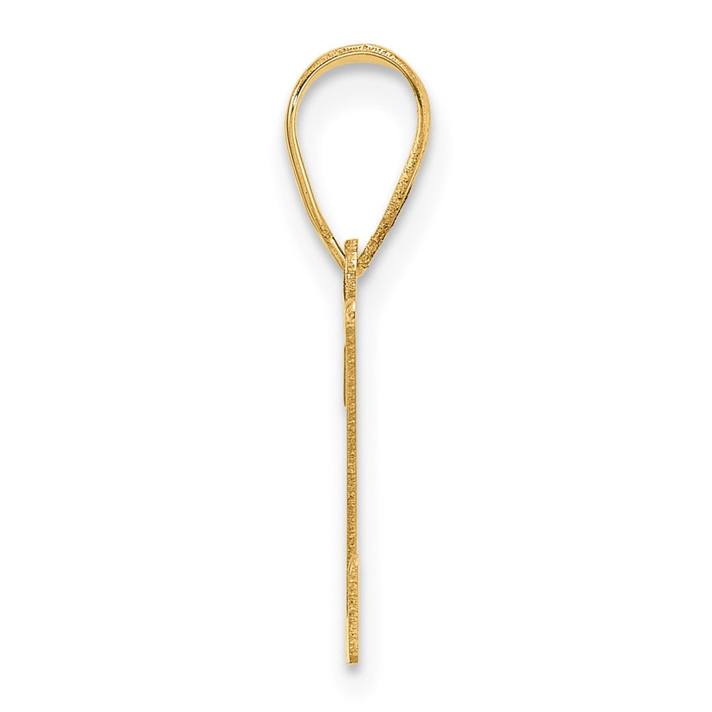 14k Polished Etched Letter Z Initial Pendant
