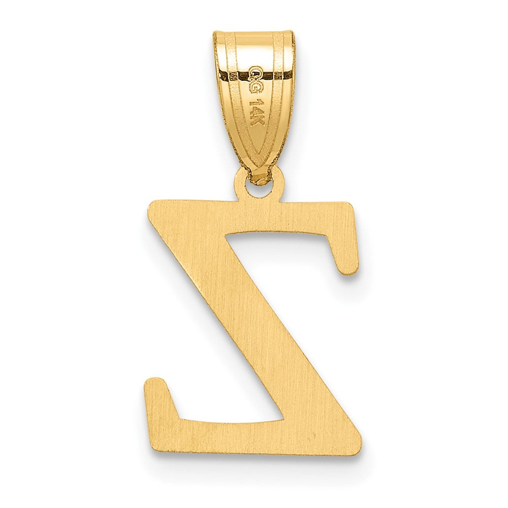 14k Polished Etched Letter Z Initial Pendant