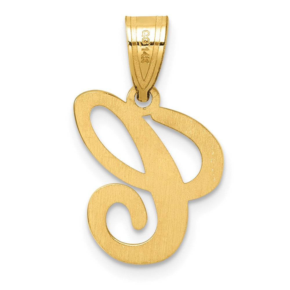 14K Script Letter C Initial Pendant