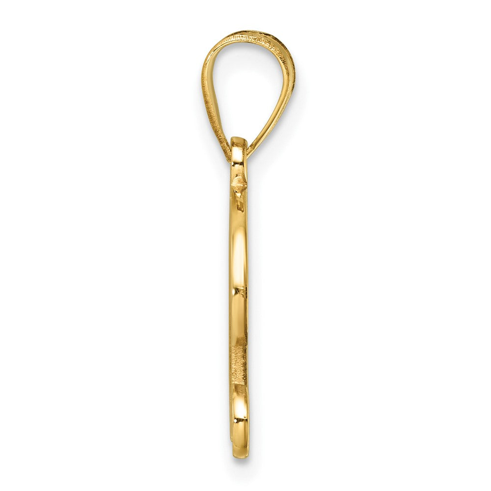 14K Script Letter D Initial Pendant