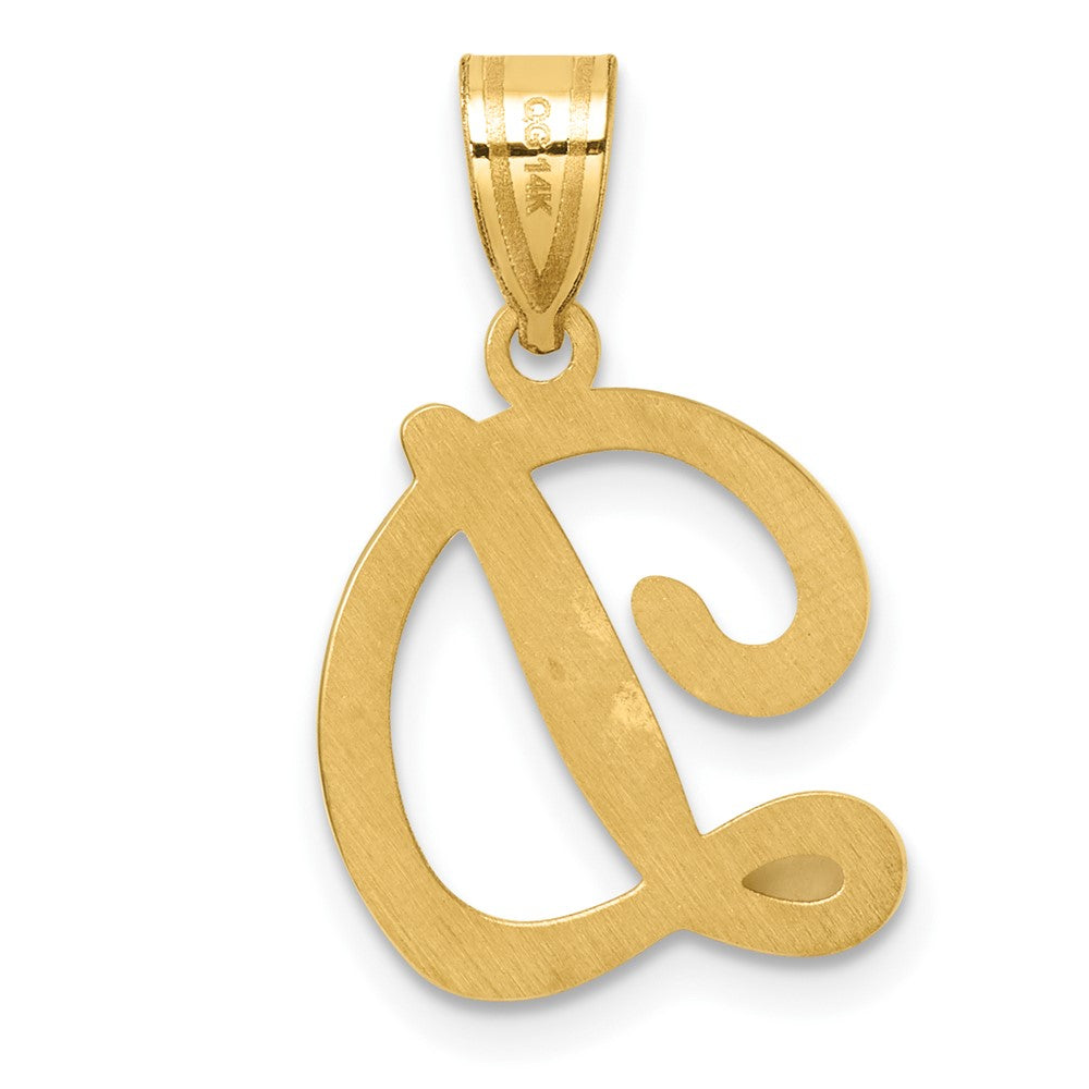 14K Script Letter D Initial Pendant