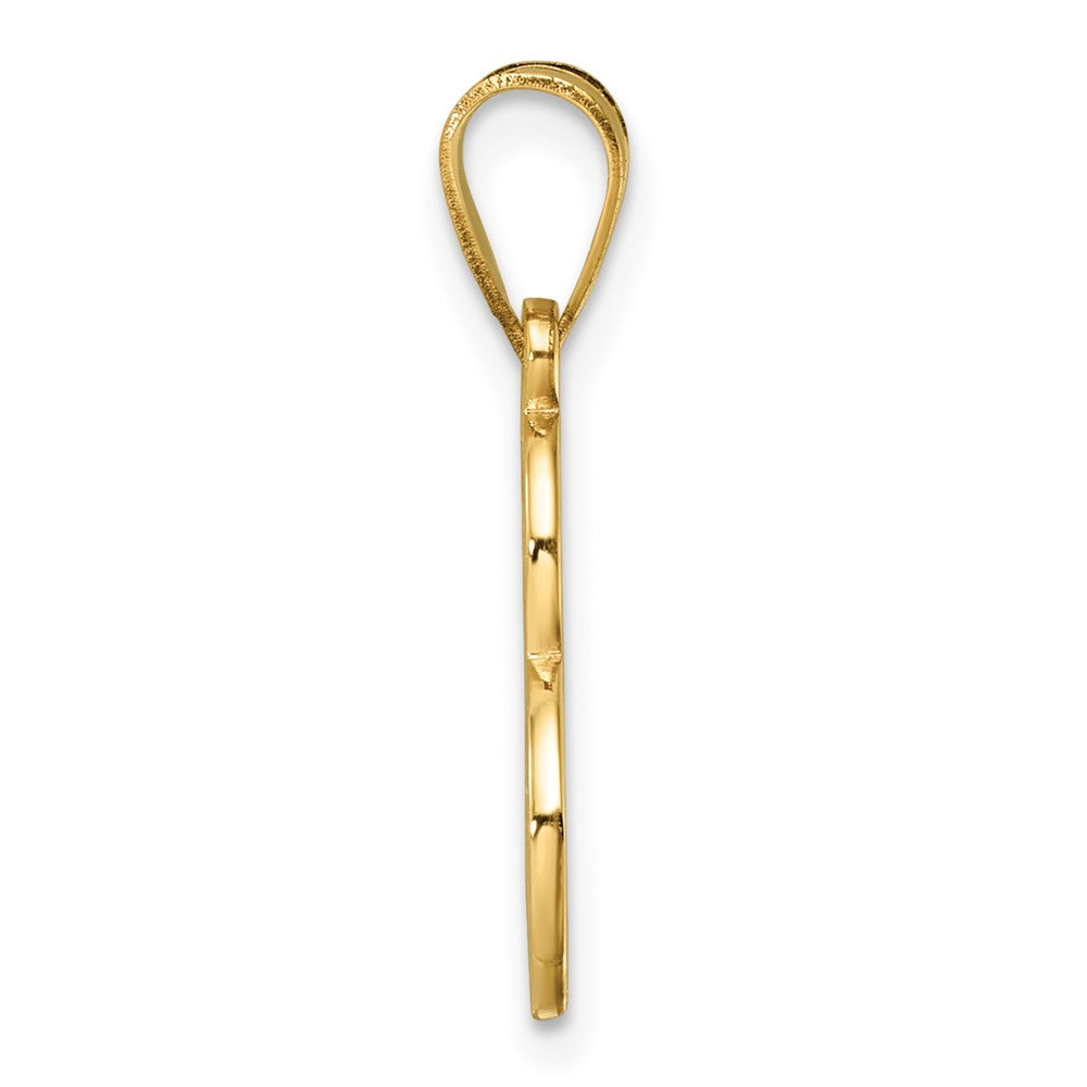 14K Script Letter E Initial Pendant