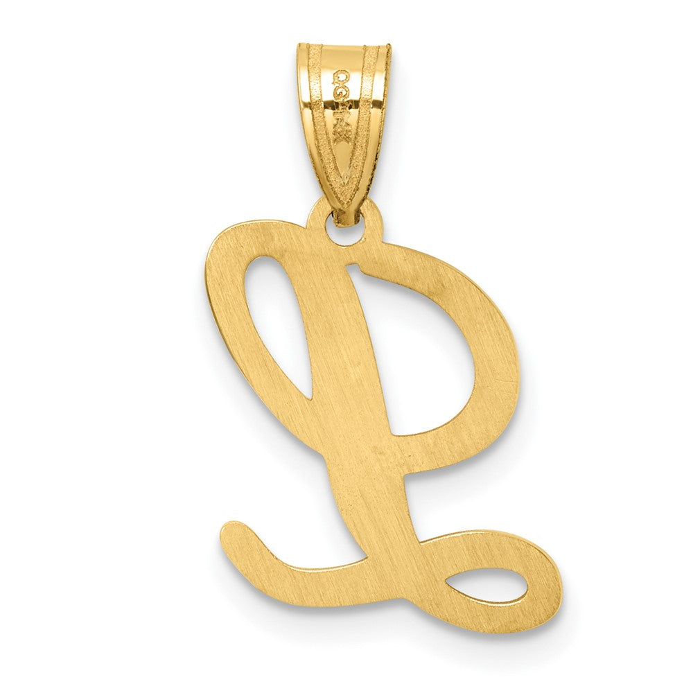14K Script Letter L Initial Pendant