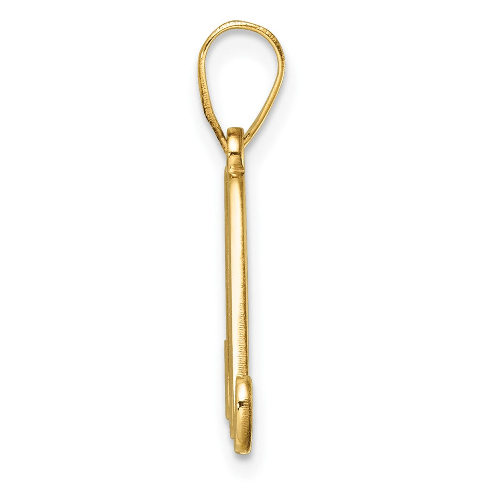 14K Script Letter M Initial Pendant