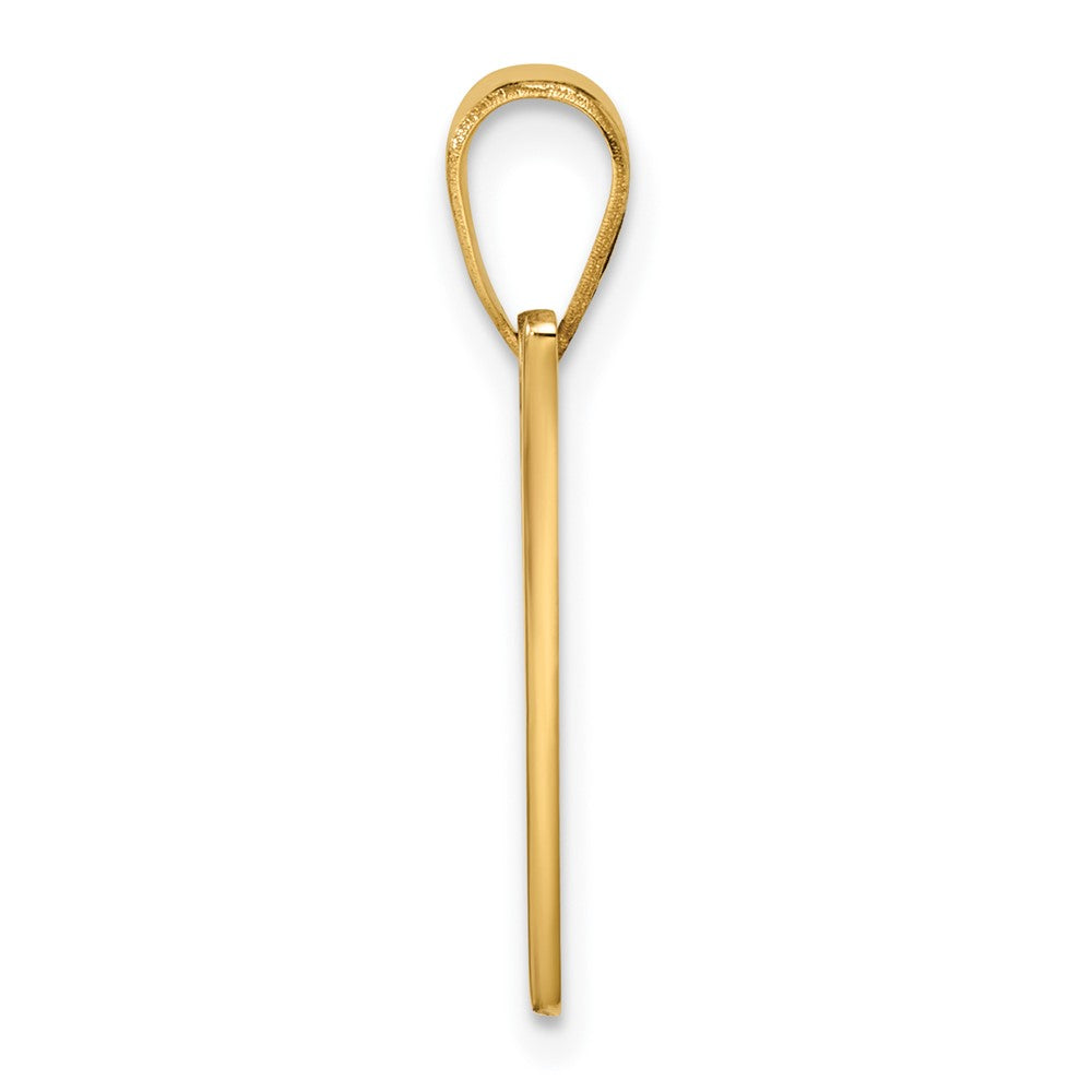 14K Script Letter V Initial Pendant