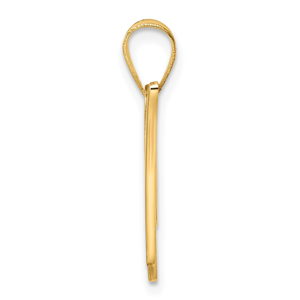 14K Script Letter W Initial Pendant