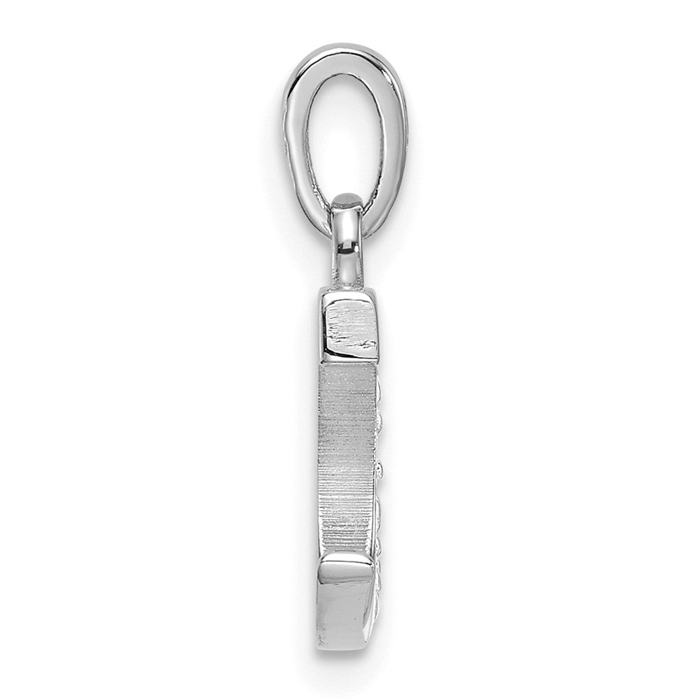 14K White Gold Diamond Letter C Initial Pendant