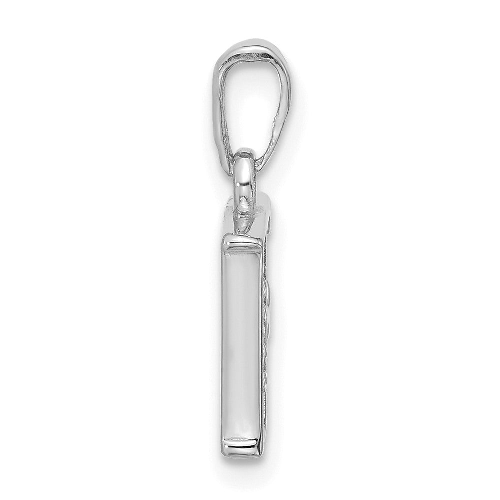 14K White Gold Diamond Letter F Initial Pendant