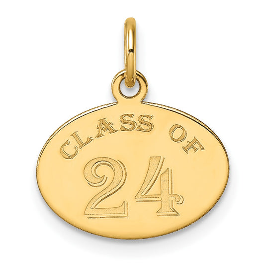 14k Polished Oval CLASS OF 2024 Charm