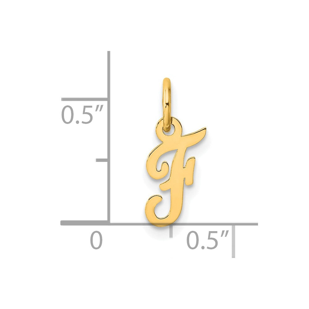 14K Small Script Letter F Initial Charm