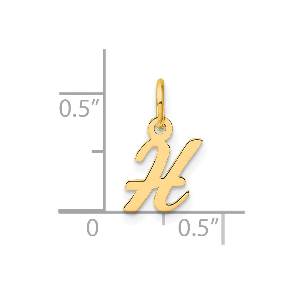 14K Small Script Letter H Initial Charm