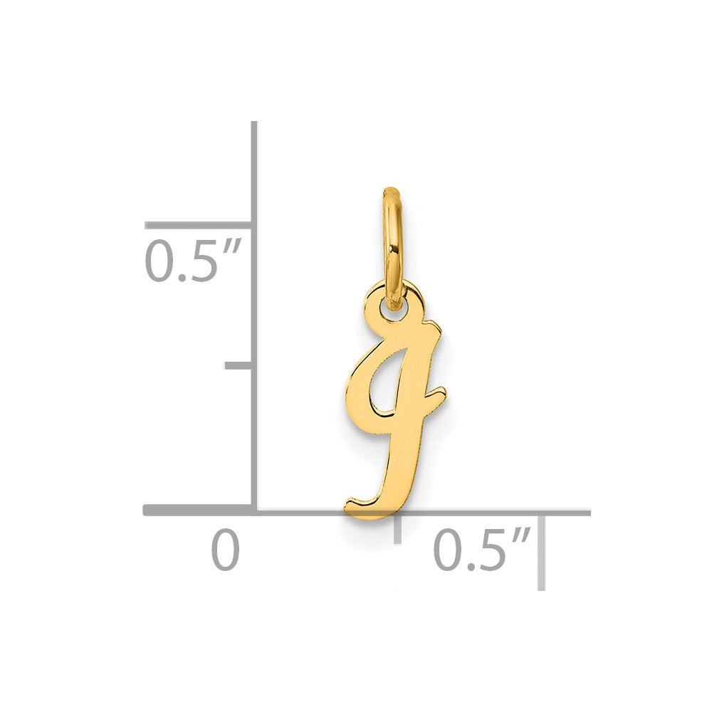 14K Small Script Letter I Initial Charm