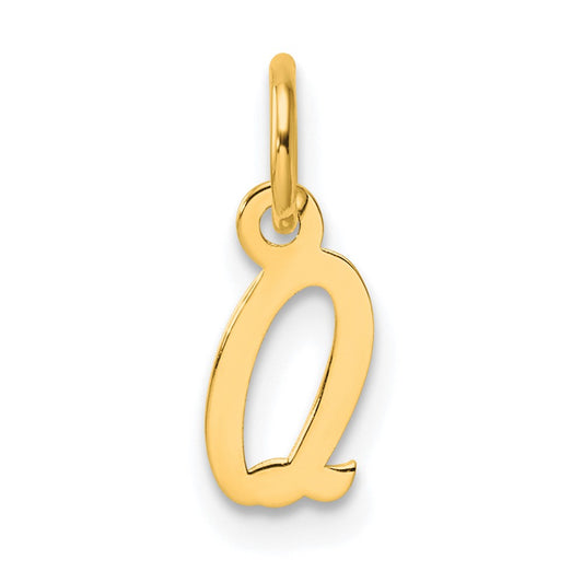 14K Small Script Letter Q Initial Charm