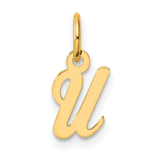 14K Small Script Letter U Initial Charm