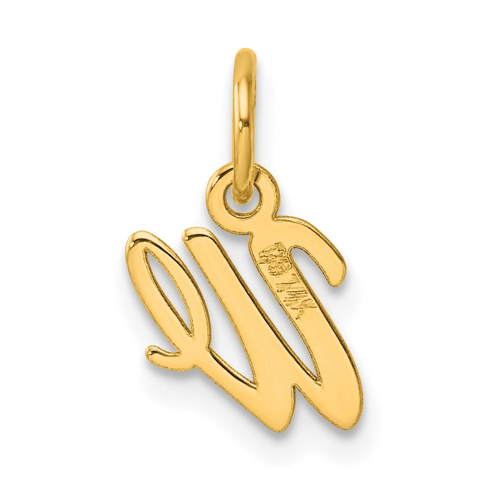 14K Small Script Letter W Initial Charm