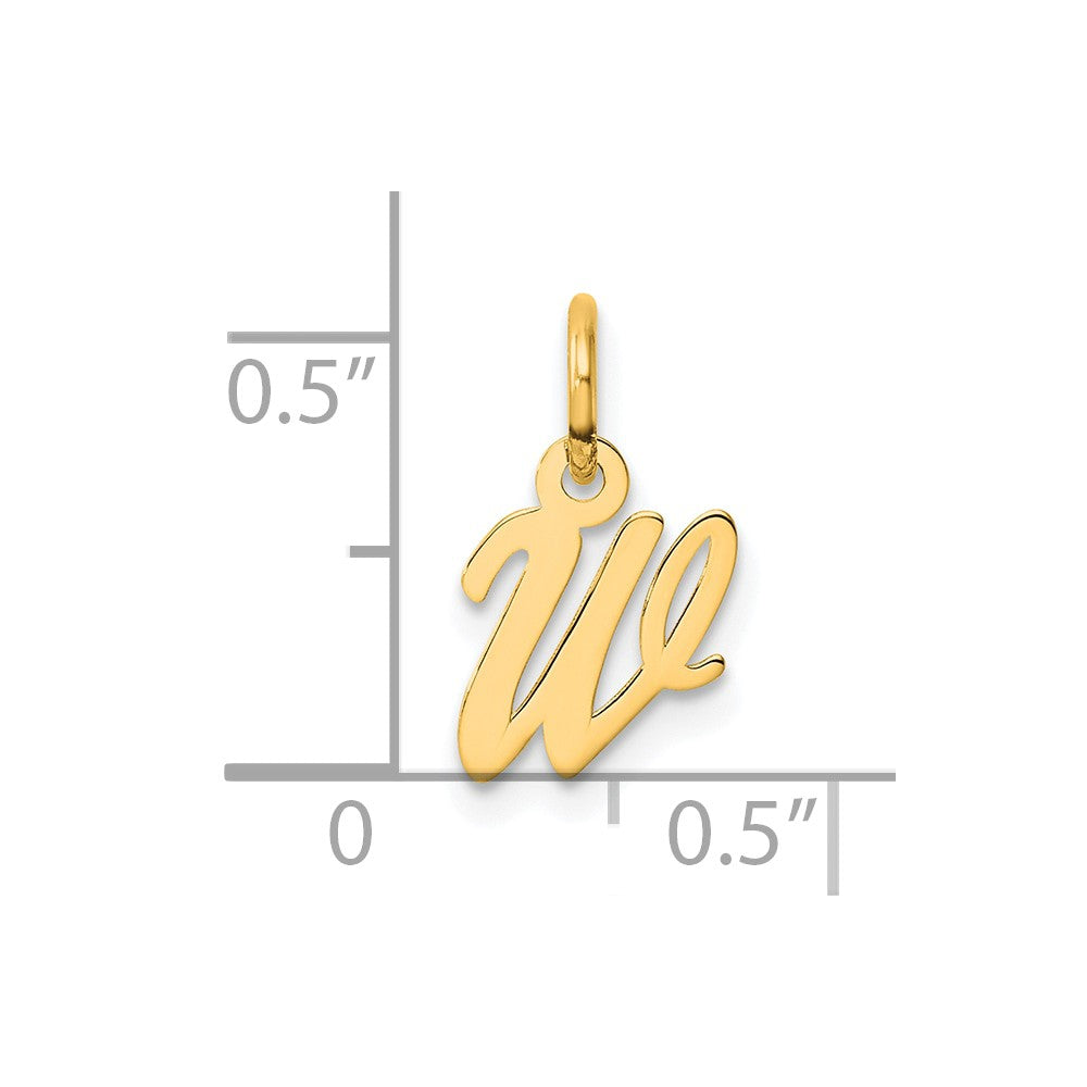 14K Small Script Letter W Initial Charm