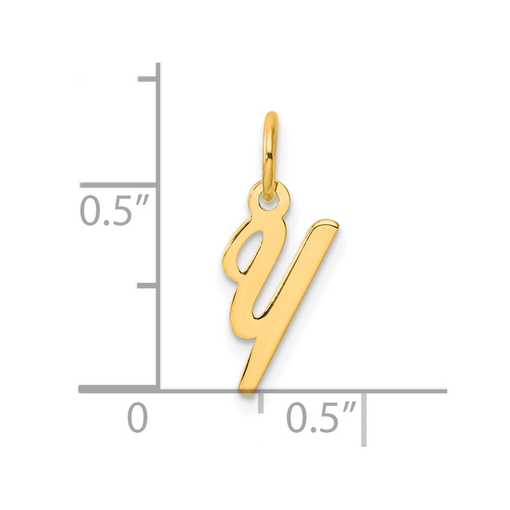 14K Small Script Letter Y Initial Charm