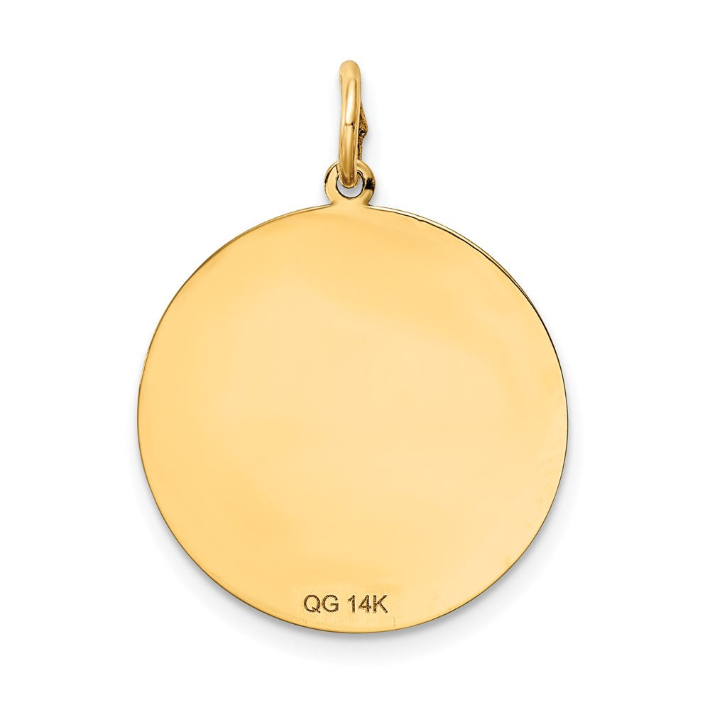 14k Solid Polished Smiley Face Pendant