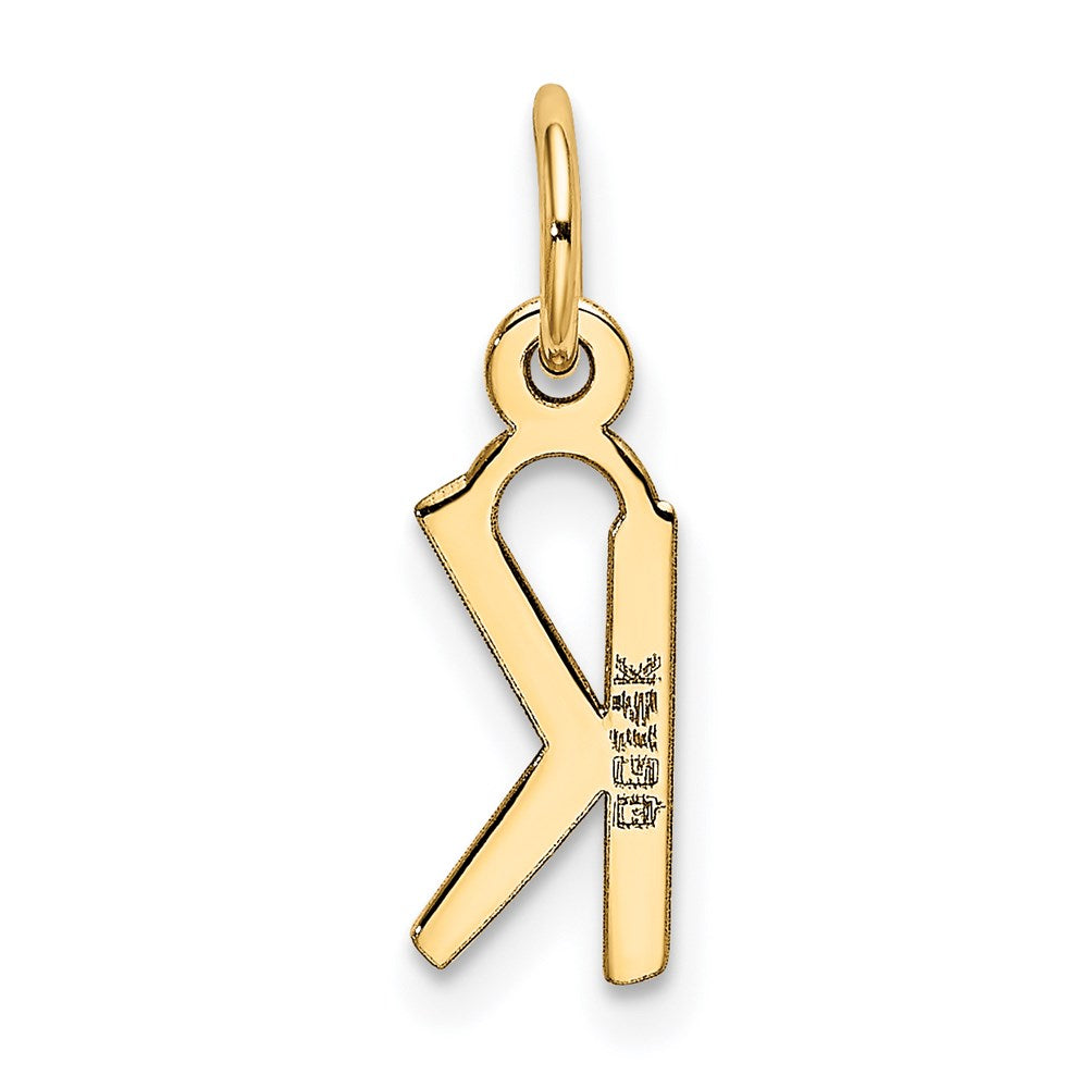 14k Small Slanted Block Letter K Initial Charm