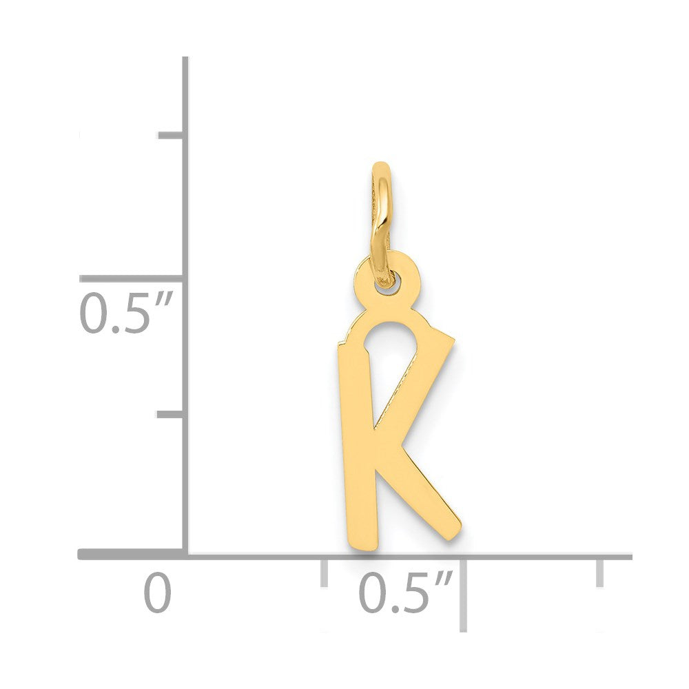 14k Small Slanted Block Letter K Initial Charm