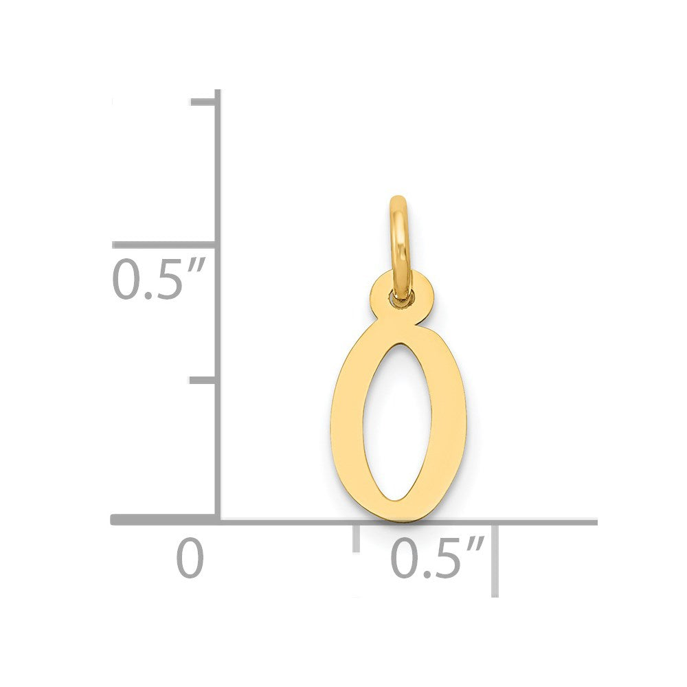 14k Small Slanted Block Letter O Initial Charm