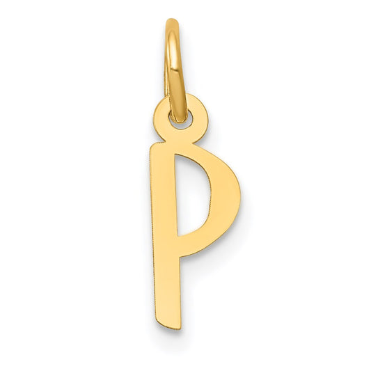 14k Rose Gold  Slanted Block Initial P Charm