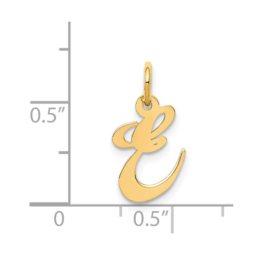 14K Small Fancy Script Letter E Initial Charm
