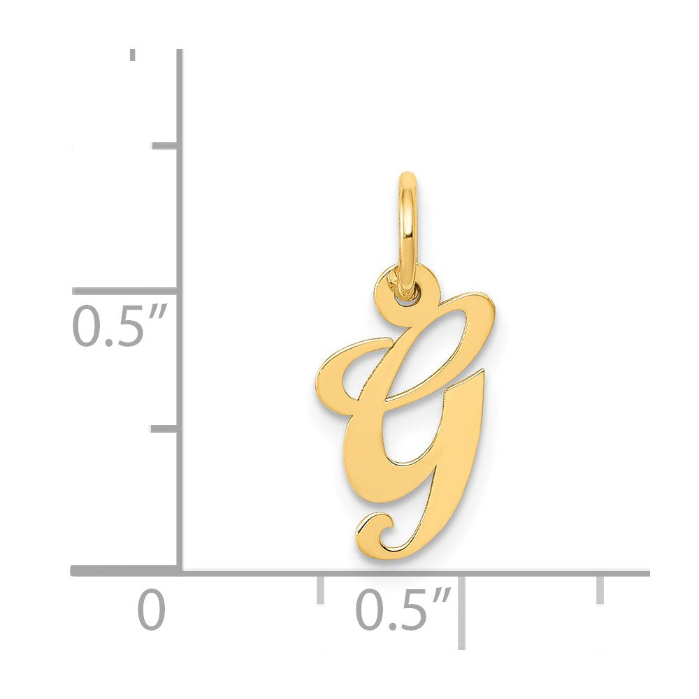 14K Small Fancy Script Letter G Initial Charm